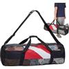 Generico Borsa per ingranaggi per immersione, borsa in maglia con cerniera per | Borse da spiaggia addensate per sport acquatici, snorkeling a secco rapido pieghevole