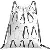 Generic Poliestere Borsa Coulisse Penguin Pingu Cute Winter Animals White Sacca Sportiva Personalizzato Zainetti per Sport Donna Nuoto 36X42Cm