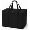 Cankypu Borsa termica termica nera, 30 litri, portatile, con manici robusti, spaziosa borsa per il pranzo, riutilizzabile, per shopping, picnic all'aperto