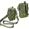 Uwenkjie Borsa tattica 2 in 1 per telefono e porta bottiglia d'acqua, borsa multiuso compatibile con MOLLE, marsupio a tracolla regolabile per escursionismo, campeggio, pesca, 10 x 5 x 17 cm (verde), Verde