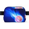 EdWal Marsupio quadrato con stampa palla da basket blu fuoco per uomo donna borsa da cintura regolabile impermeabile borsa a tracolla borsa petto