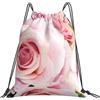 Generic Leggero Borsa Sportiva da Palestra Taige Pink Roses Bouquet Sacchetto Sportivo Stampa Zainetto per All'Aperto Spiaggia Vacanze 36X42Cm