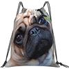 Generic Stampa Coulisse Borsa da Palestra Funny Pug Dog Look At You Sacchetto Sportivo Leggero Zaino Scuola per Donna Spiaggia Sport 36X42Cm