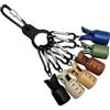 ZMdooreasy Set di moschettoni da pesca in ABS con 6 ami in legno per gamberetti e calamari e coperture protettive, dimensioni compatte 4,5 x 2 cm, per attrezzatura da pesca e stoccaggio organizzato