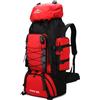 CINGHI LUSSO Zaino da trekking da 90 l, per uomo e donna, impermeabile, per viaggi, campeggio, trekking, attività all'aperto, zaino da viaggio, Rosso, 80*43*25cm/31.5*16.9*9.8in