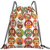 Generic Personalizzato Borsa Sportiva da Palestra Owl Family Sacco Sportive Unisex Zaino Sportivo per Sport Yoga Adulto 36X42Cm