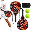 Genérico Set di racchette da tennis - Coppia di racchette da spiaggia in ABS da 47 x 26 cm con 2 palline e di stoccaggio, attrezzatura da paddle da tennis leggera a prova di urti, gioco per sport all'aria