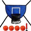 Genérico Anello da basket per trampolino - Struttura imbottita morbida (con 4 mini palline da basket 1 pompa) | Accessorio sicuro e durevole per uso in interni ed esterni, accessorio di fit