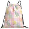 Generic Unisex Coulisse Borsa da Palestra Easter Bunny Sacca Sportiva Palestra Stampa Zainetto per Adulto Viaggi Nuoto 36X42Cm