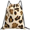 Generic Leggero Borsa Sportiva da Palestra Animal Leopard Sacco Sportive Fashion Zaino da Viaggio per Piscina Spiaggia Donna 36X42Cm