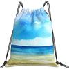 Generic Fashion Coulisse Tasche Watercolor Beach Ocean Summer Sky Sacchetto Sportivo Leggero Zainetti per Donna Uomo All'Aperto 36X42Cm
