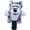 kowaku Copritesta Morbido in Peluche Copritesta Driver a Forma di Animale Morbida Fodera, Tigre Bianca