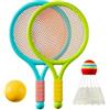 KIXZSAZ Set di racchette da tennis e badminton per bambini, gioco sportivo, giocattolo, legame genitore-figlio attraverso il divertimento, gioco attivo, palla, Rosa Blu, 39x23cm