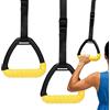 Genérico Anelli da ginnastica - Coppia di anelli da 12 x 14 x 2,4 cm (360 g) con cinghie regolabili e nastro da mano, anelli olimpici da fitness, attrezzatura per allenamento della forza per la parte del corpo