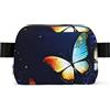 EdWal Carino Farfalla Stampa Piazza Marsupio Marsupio per Uomo Donna Cintura Regolabile Impermeabile Cross Body Bag Borsa Petto