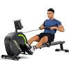 Dripex Vogatore con 16 Livelli di Resistenza Magnetica, Vogatore Professionale per Casa con Display LCD e App Bluetooth, Ultra Silenzioso, Stabile e con Portata Fino a 160 kg (Argento premium)