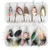 Chstarina 10 Pezzi Esche da Pesca Metallo Cucchiaini da Pesca Paillettes Esche Artificiali Spinning Filatore di Pesca Accessori Pesca per Luccio Trota Bass