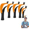 Genérico Set di 5 coprimazze da golf (driver e legni di strada), protezione universale, imbottitura spessa, accessori protettivi ibridi in legno