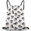 Generic Cute Border Collie Borsa Sportiva Borse Pieghevole Stringa per All'Aperto Spiaggia Vita Quotidiana Borsa con Cordoncino 36X42Cm