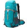 CINGHI LUSSO Zaino da trekking in nylon da 60 l, per uomo e donna, impermeabile, da viaggio, da campeggio, con copertura antipioggia, Blu lago, 70*32*30cm/27.5*12.6*11.8in, Casual