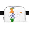 EdWal Marsupio quadrato con stampa della mappa dell'India con bandiera dell'India per uomo donna borsa a tracolla regolabile borsa a tracolla impermeabile
