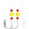 ZMdooreasy EVA Pompano Fishing Rigs con doppi galleggianti e piombini per pesca surf, senza grovigli, attrezzatura da molo per acqua salata, lunghezza 120 cm (rosso e giallo)
