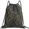 Generic Personalizzato Borsa Coulisse Retro Flower Mandala Compass Medallion Bohemian Sacca Sportiva Leggero Zaino Scuola per Uomo Festival Donna 36X42Cm