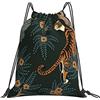 Generic Personalizzato Borsa Coulisse Tiger And Peacock Sacca Sportivo con Coulisse Zaino Scuola per Sport Yoga Nuoto 36X42Cm