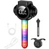 Vjsujehgy Luce Posteriore Intelligente per Bicicletta con Display di Alimentazione, Luce Posteriore Intelligente con Sensore di Frenata e Luci RGB Fluide.