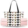 EdWal Borsa da palestra da donna con stampa carlino nero giallo borsa da yoga borsa tote bag con zip borsa sportiva borsone borsa shopping bag borsa da viaggio