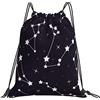 Generic con Coulisse Zaino Coulisse Star And Constellations On Night Starry Sky Sacca Ginnastica Poliestere Zainetto per Piscina Spiaggia Nuoto 36X42Cm