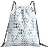 Generic Personalizzato Coulisse Tasche Navy Blue Herringbone Sacca Sportivo con Coulisse Zainetti per Viaggi Uomo Adulto 36X42Cm