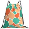 Generic Personalizzato Borsa Coulisse Geometric Sacco Sportive Stampa Sacca Zaino Sportivo per Adulto Yoga Vacanze 36X42Cm