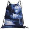 Generic Poliestere Zaino Coulisse House Sky View with Huge Rain Clouds Sacca Ginnastica Stampa Zaino Sportivo per Sport Spiaggia Festival 36X42Cm