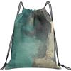 Generic Leggero Borsa Sportiva da Palestra Teal And Grey Art Artwork Contemporary Gray Sacchetto Sportivo Personalizzato Zaino Palestras per Spiaggia Yoga Viaggi 36X42Cm