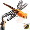 Ohphnt Lure Dragonfly Fishing Baits,Lifelike Artificial Lures For River Fishing,Fly Bait Double Skirted Wings With Hook Simulation Pseudo For Rivers, Ponds, Saltwater, Coastal Areas(C)