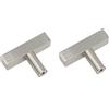 SYDARSYN 2 pezzi Maniglie Armadio Acciaio Inossidabile T Barra Maniglie Maniglie per Mobili Cucina Cassetti Moderne Porte Maniglie Argento Foro singolo