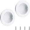 MOROBOR Maniglie rotonde da incasso, 2 pezzi, in acciaio inox, invisibili, per porte scorrevoli, cassetti, armadi, colore bianco, 60 mm