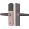 Hadwigger Serratura intelligente per porta, 5 in 1, elettronica con impronte digitali, codice + chiave + scheda + password temporanea, blocco smart per porta di casa, 35 - 50 mm (oro rosa)