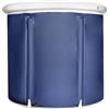 QWORK® vasca da bagno portatile per adulti, 75x80cm nero, vasca pieghevole per doccia, bagno, esterno