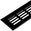 Gedotec Griglia di ventilazione rettangolare in alluminio - 1 griglia di scarico nero opaco - griglia di riscaldamento 600 x 100 mm - Griglia per porta in alluminio per interni ed esterni - Griglia di