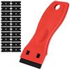 Flintronic Raschietto Vetroceramica, 1 Pezzi Raschietto + 20 Lame in Plastica, Raschietto Forno per Vetro per Cucina e casa, Colla, Colore, Decalcomanie, Piano Cottura e Forno - Rosso