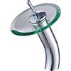 CAPXXIN Rubinetto per lavabo a cascata in vetro Rubinetto per vasca da bagno per vasca da bagno Miscelatore per lavabo Rubinetto per acqua da cucina con maniglia singola Finitura in ottone cromato, rubinetti