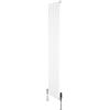Monster Shop Radiatore Piatto Monocolonna Verticale 1800x420mm Bianco 1568W 5352 BTU con Valvole Termostatiche Cromate, Acciaio 1,5 mm, Kit Fissaggio, Staffe e Spazzola Inclusi