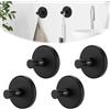 Starvortex 4 Pezzi Porta Asciugamani a Ventosa, Ganci in Acciaio Inox Extra Resistente, Ganci Senza Foratura, Riusabili e Autoadesivi, Ventose con Ganci per Bagno e Cucina (Nero)