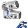 GeZu Impex Raccordi Eves 27½° Ø42mm | Zincato a Caldo Interclamp 27 Gradi Raccordo per Grondaia Connettore per Tubi da Tetto