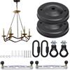 KLEHOPE 2 Pezzi Rosone per Lampadario a Soffitto Nero Ø 110 mm - Piastra Decorativa Rotonda Con Moschettone in Metallo, Adatto a Lampade a Sospensione, Gabbie per Uccelli e Decorazioni Fai da Te