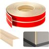 Yunlaishaocer Listelli da parete autoadesivi, 1 cm x 1 cm x 8 m, in PVC, flessibili, per porte, finestre, pareti (acero)