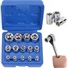 PRITOK Set di chiavi a bussola Torx per esterni da 14 pezzi: 1/4 3/8 e 1/2 chiavi a bussola E4, E5, E6, E7, E8, E10, E11, E12, E14, E16, E18, E20, E22, E24 con scatola di conservazione (Nero)