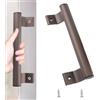 MOROBOR Maniglia per porta scorrevole, 1 pezzo, in lega di alluminio, per porte scorrevoli in vetro, colore marrone, maniglia in metallo per porte da patio moderne, adatta per fori di montaggio da 170